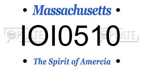 IOI0510 Massachusetts License Plate