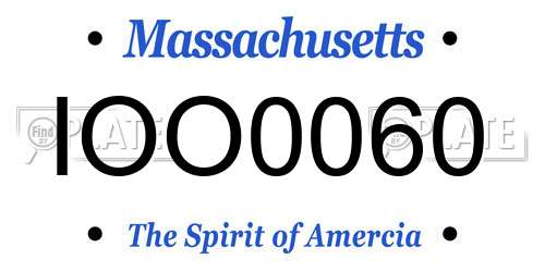 IOO0060 Massachusetts License Plate