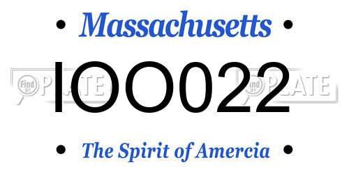 IOO022 Massachusetts License Plate