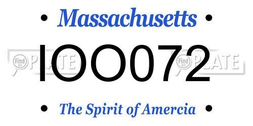 IOO072 Massachusetts License Plate