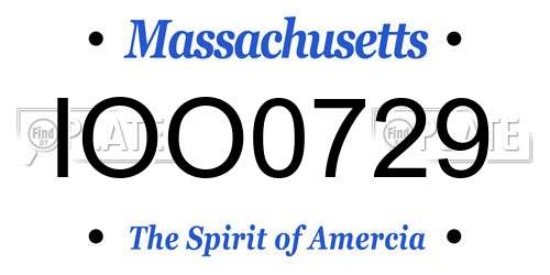IOO0729 Massachusetts License Plate