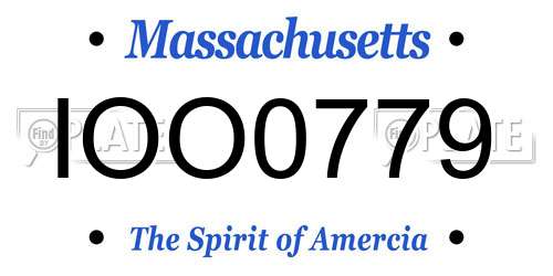 IOO0779 Massachusetts License Plate