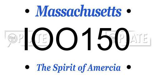 IOO150 Massachusetts License Plate