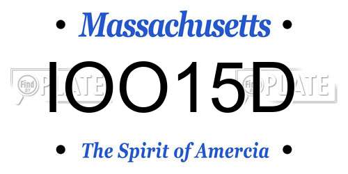 IOO15D Massachusetts License Plate