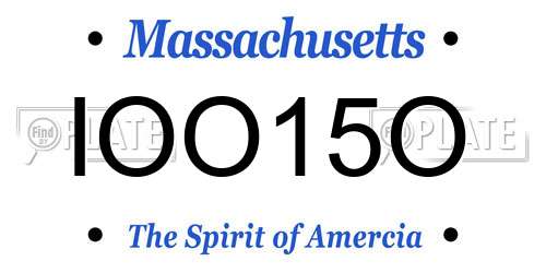 IOO15O Massachusetts License Plate