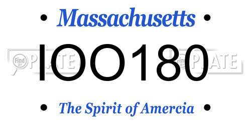 IOO180 Massachusetts License Plate