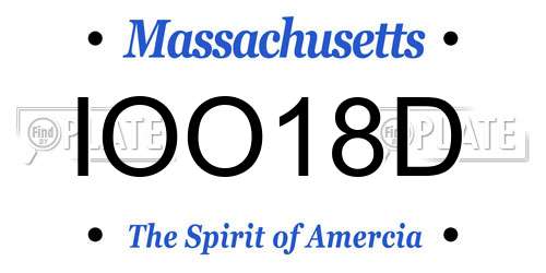 IOO18D Massachusetts License Plate