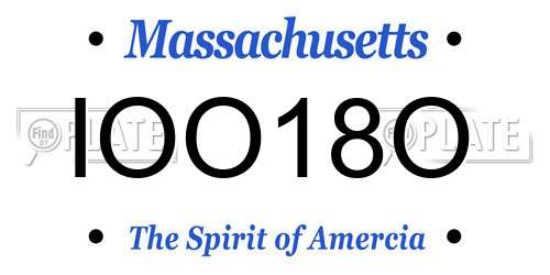 IOO18O Massachusetts License Plate