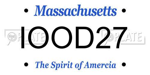 IOOD27 Massachusetts License Plate