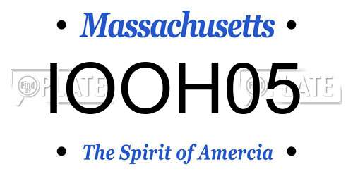 IOOH05 Massachusetts License Plate