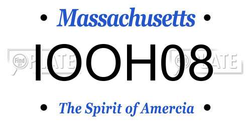 IOOH08 Massachusetts License Plate