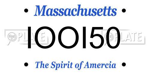 IOOI50 Massachusetts License Plate