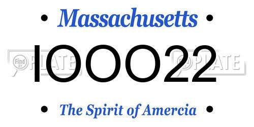 IOOO22 Massachusetts License Plate