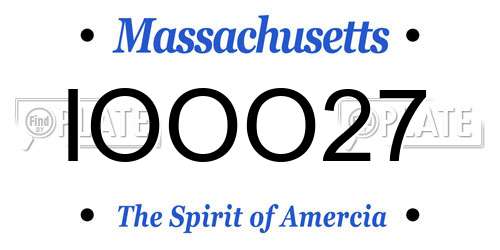 IOOO27 Massachusetts License Plate