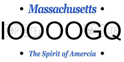 IOOOOGQ Massachusetts License Plate