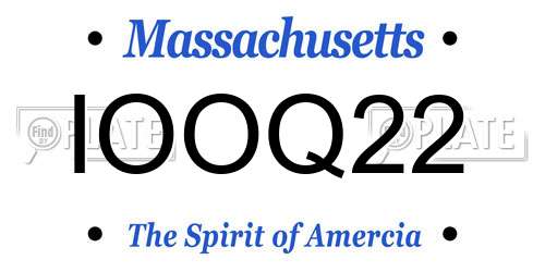 IOOQ22 Massachusetts License Plate