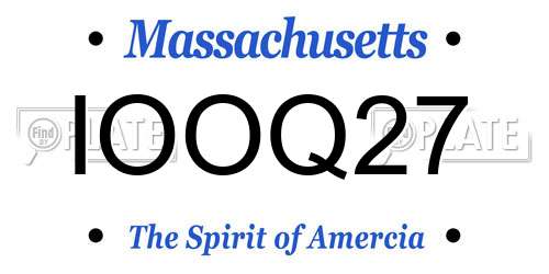 IOOQ27 Massachusetts License Plate