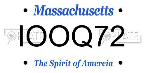 IOOQ72 Massachusetts License Plate