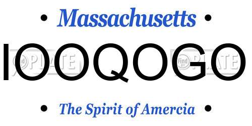 IOOQOGO Massachusetts License Plate