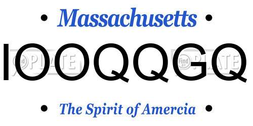 IOOQQGQ Massachusetts License Plate