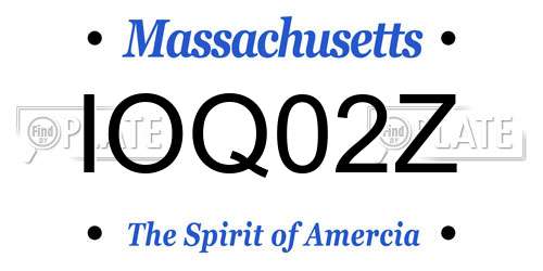 IOQ02Z Massachusetts License Plate