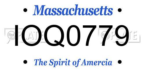 IOQ0779 Massachusetts License Plate