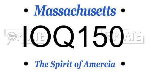 IOQ150 Massachusetts License Plate