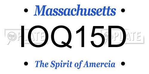IOQ15D Massachusetts License Plate