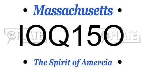 IOQ15O Massachusetts License Plate
