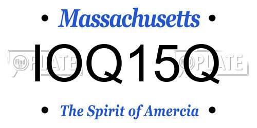 IOQ15Q Massachusetts License Plate