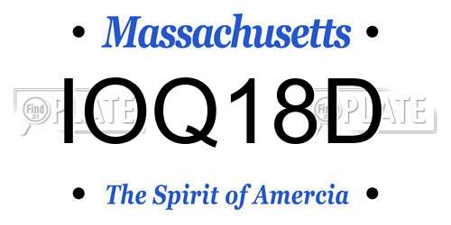 IOQ18D Massachusetts License Plate