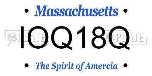 IOQ18Q Massachusetts License Plate