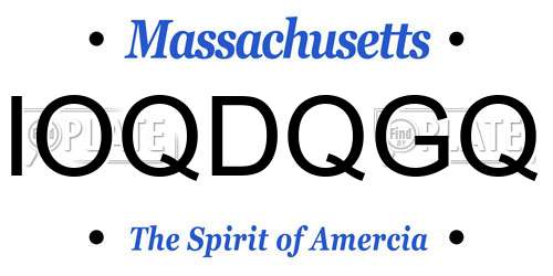 IOQDQGQ Massachusetts License Plate