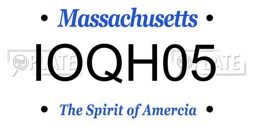 IOQH05 Massachusetts License Plate