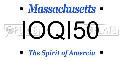 IOQI50 Massachusetts License Plate