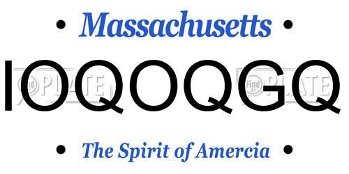 IOQOQGQ Massachusetts License Plate