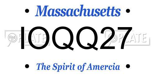 IOQQ27 Massachusetts License Plate