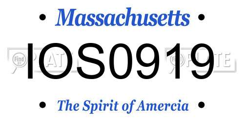 IOS0919 Massachusetts License Plate