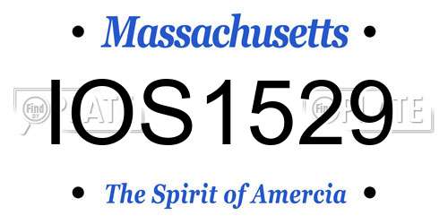IOS1529 Massachusetts License Plate