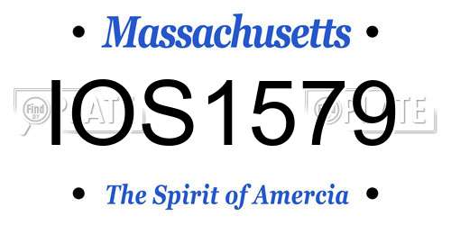 IOS1579 Massachusetts License Plate