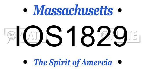 IOS1829 Massachusetts License Plate
