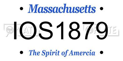 IOS1879 Massachusetts License Plate