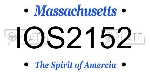 IOS2152 Massachusetts License Plate