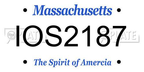 IOS2187 Massachusetts License Plate