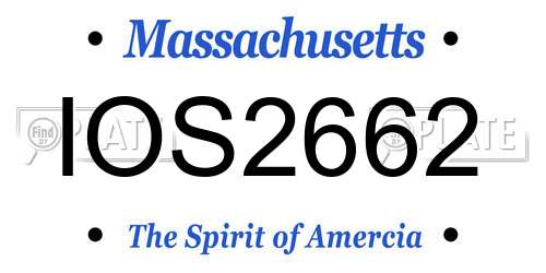 IOS2662 Massachusetts License Plate