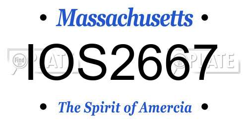 IOS2667 Massachusetts License Plate