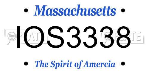 IOS3338 Massachusetts License Plate