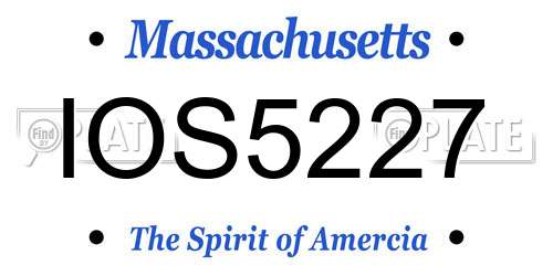 IOS5227 Massachusetts License Plate