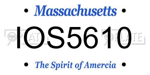IOS5610 Massachusetts License Plate
