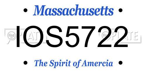 IOS5722 Massachusetts License Plate